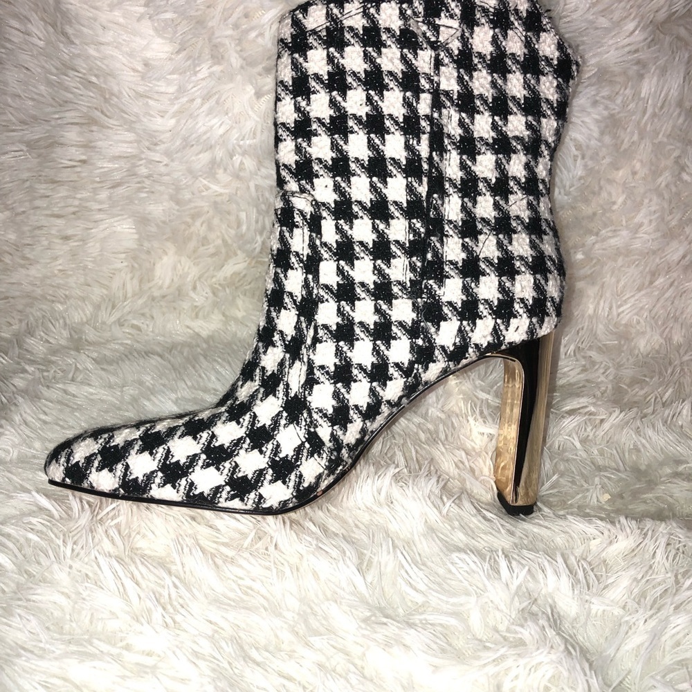 Black and White Houndstooth Women's Boots size 8.5 - Picture 5 of 16
